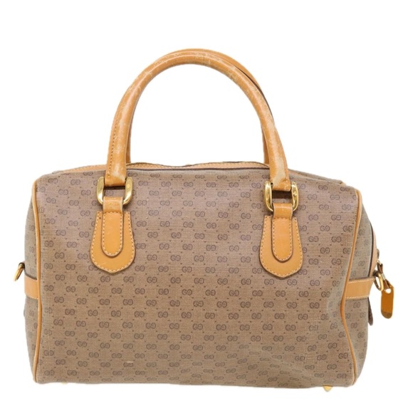 GUCCI Micro GG Supreme Hand Bag PVC Leather Beige 002 58 4422 Auth yk10311 - Picture 3 of 16